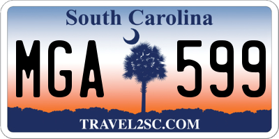 SC license plate MGA599