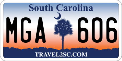 SC license plate MGA606