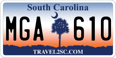 SC license plate MGA610