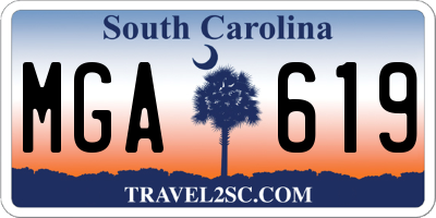 SC license plate MGA619