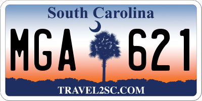 SC license plate MGA621