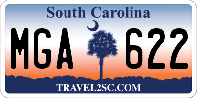 SC license plate MGA622