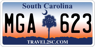 SC license plate MGA623