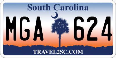 SC license plate MGA624