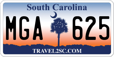 SC license plate MGA625