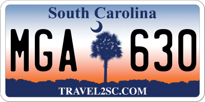 SC license plate MGA630