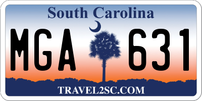 SC license plate MGA631
