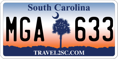 SC license plate MGA633