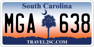 SC license plate MGA638