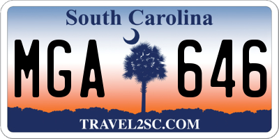 SC license plate MGA646