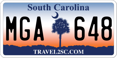 SC license plate MGA648