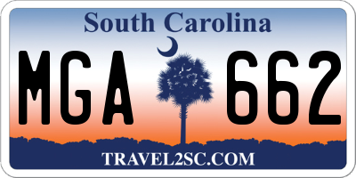 SC license plate MGA662