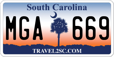 SC license plate MGA669