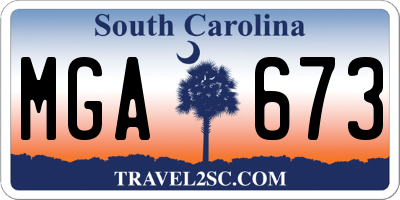 SC license plate MGA673