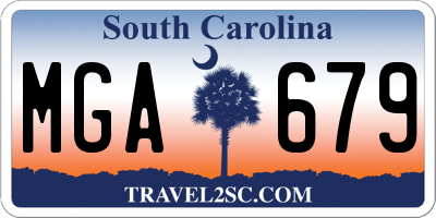 SC license plate MGA679