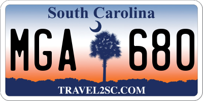 SC license plate MGA680