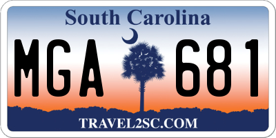 SC license plate MGA681