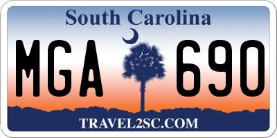 SC license plate MGA690