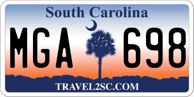 SC license plate MGA698