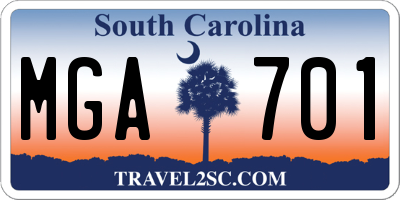 SC license plate MGA701