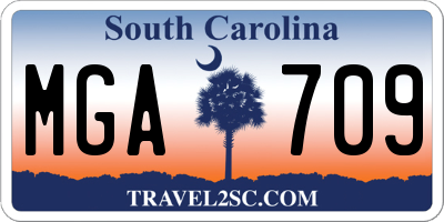 SC license plate MGA709