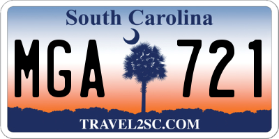 SC license plate MGA721