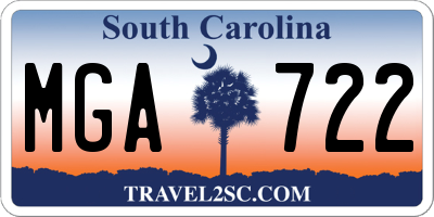 SC license plate MGA722