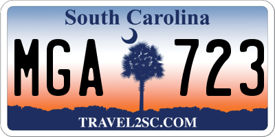 SC license plate MGA723