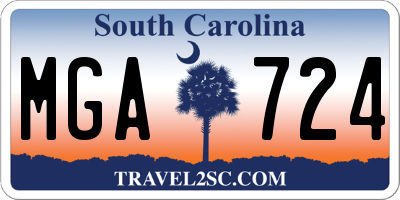 SC license plate MGA724