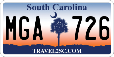 SC license plate MGA726