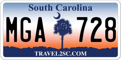 SC license plate MGA728