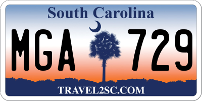 SC license plate MGA729