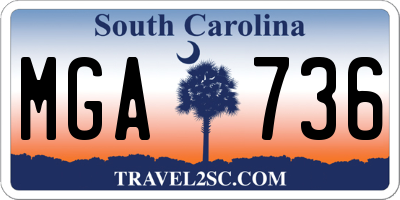 SC license plate MGA736