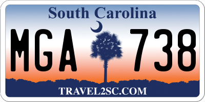 SC license plate MGA738