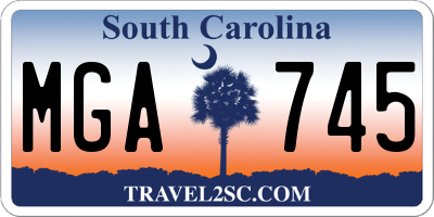 SC license plate MGA745