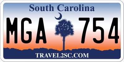 SC license plate MGA754