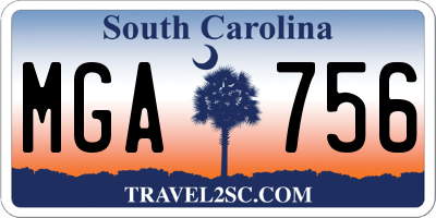 SC license plate MGA756