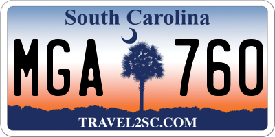 SC license plate MGA760