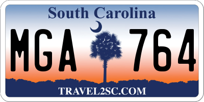 SC license plate MGA764