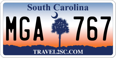 SC license plate MGA767
