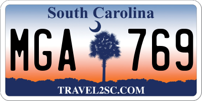 SC license plate MGA769