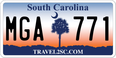 SC license plate MGA771