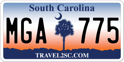 SC license plate MGA775