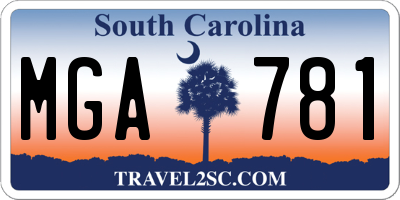 SC license plate MGA781