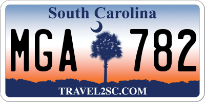 SC license plate MGA782