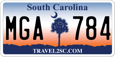 SC license plate MGA784