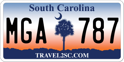 SC license plate MGA787