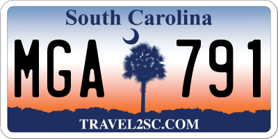 SC license plate MGA791
