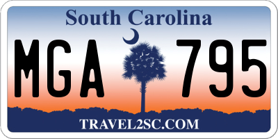 SC license plate MGA795