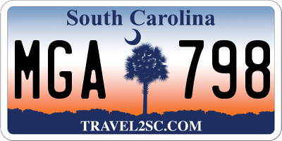 SC license plate MGA798
